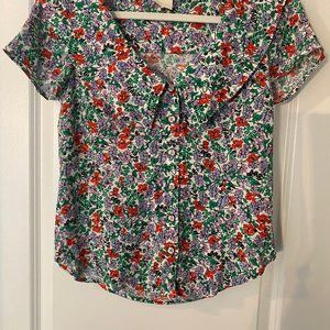 Anthropologie Beautiful Flowers Cute Top Like New Size 2